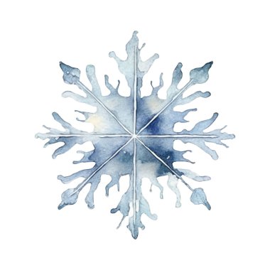 Suluboya Noel kar taneleri çizimi