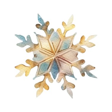 Suluboya Noel kar taneleri çizimi