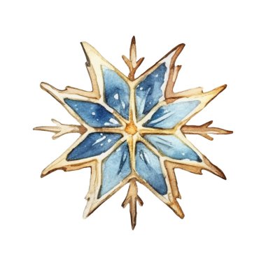 Suluboya Noel kar taneleri çizimi