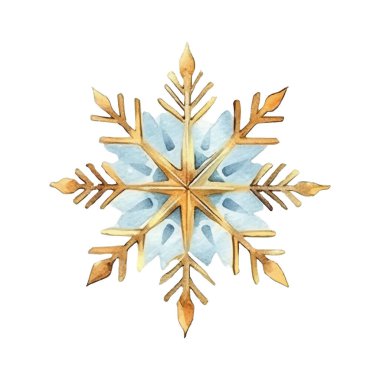 Suluboya Noel kar taneleri çizimi