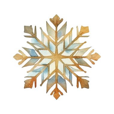 Suluboya Noel kar taneleri çizimi