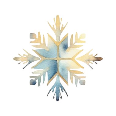 Suluboya Noel kar taneleri çizimi