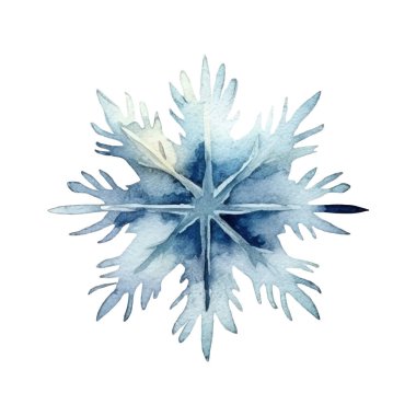 Suluboya Noel kar taneleri çizimi