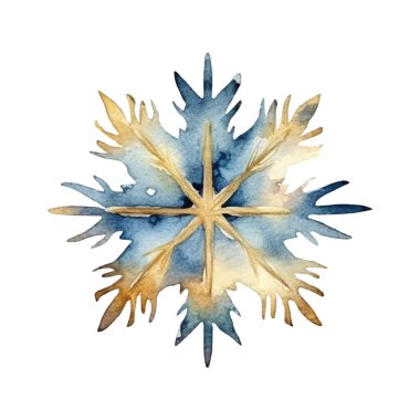 Suluboya Noel kar taneleri çizimi