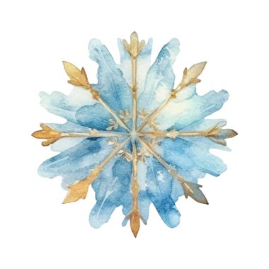 Suluboya Noel kar taneleri çizimi