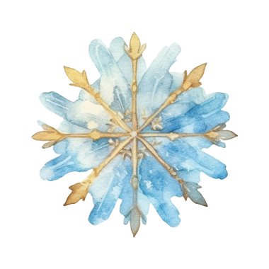 Suluboya Noel kar taneleri çizimi