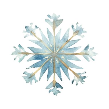 Suluboya Noel kar taneleri çizimi