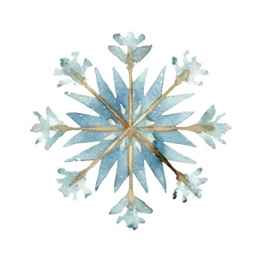 Suluboya Noel kar taneleri çizimi