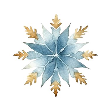 Suluboya Noel kar taneleri çizimi