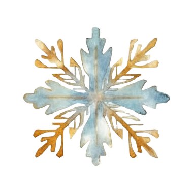 Suluboya Noel kar taneleri çizimi