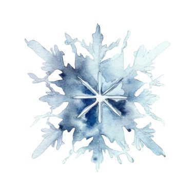 Suluboya Noel kar taneleri çizimi