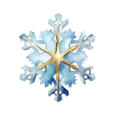 Suluboya Noel kar taneleri çizimi