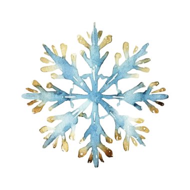 Suluboya Noel kar taneleri çizimi