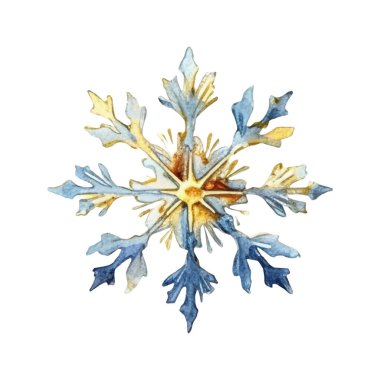 Suluboya Noel kar taneleri çizimi