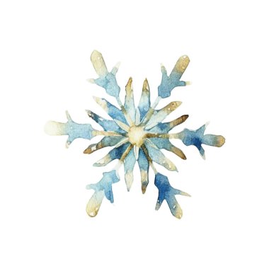 Suluboya Noel kar taneleri çizimi