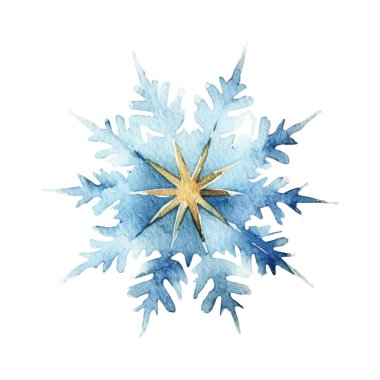 Suluboya Noel kar taneleri çizimi