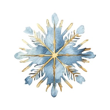 Suluboya Noel kar taneleri çizimi