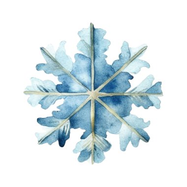 Suluboya Noel kar taneleri çizimi