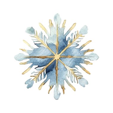 Suluboya Noel kar taneleri çizimi