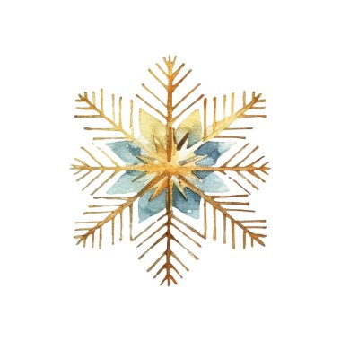 Suluboya Noel kar taneleri çizimi