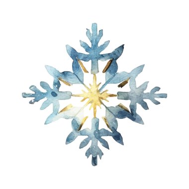 Suluboya Noel kar taneleri çizimi