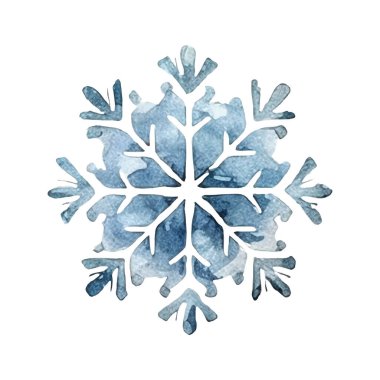 Suluboya Noel kar taneleri çizimi