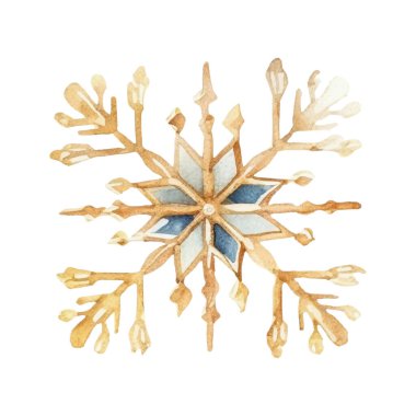 Suluboya Noel kar taneleri çizimi