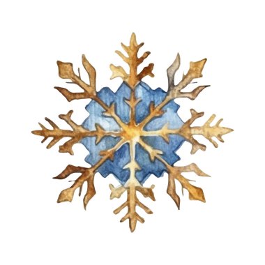 Suluboya Noel kar taneleri çizimi