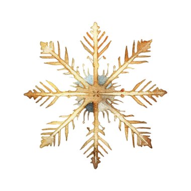 Suluboya Noel kar taneleri çizimi