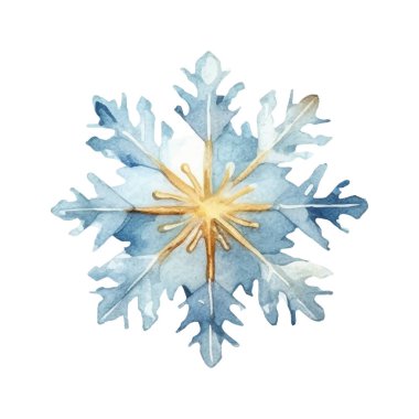 Suluboya Noel kar taneleri çizimi