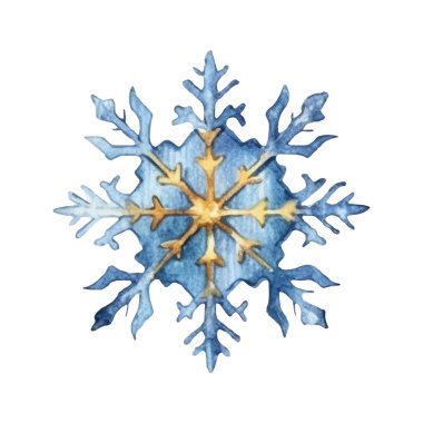 Suluboya Noel kar taneleri çizimi