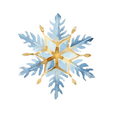 Suluboya Noel kar taneleri çizimi