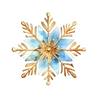 Suluboya Noel kar taneleri çizimi