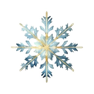 Suluboya Noel kar taneleri çizimi