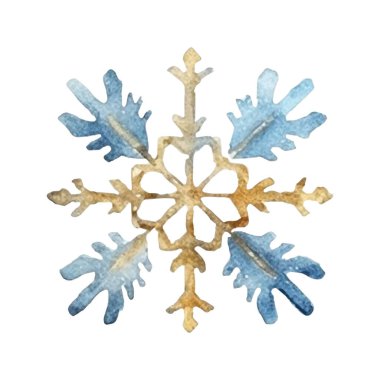 Suluboya Noel kar taneleri çizimi