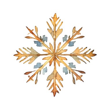 Suluboya Noel kar taneleri çizimi