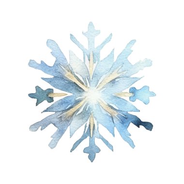 Suluboya Noel kar taneleri çizimi