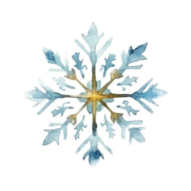 Suluboya Noel kar taneleri çizimi