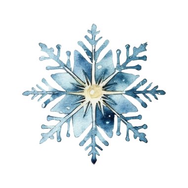 Suluboya Noel kar taneleri çizimi