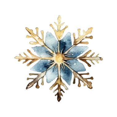 Suluboya Noel kar taneleri çizimi