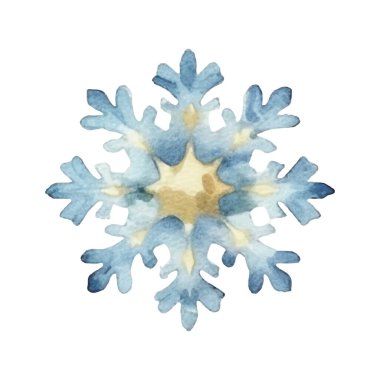 Suluboya Noel kar taneleri çizimi