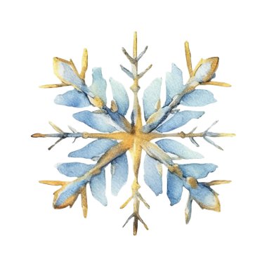 Suluboya Noel kar taneleri çizimi