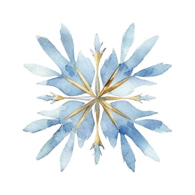 Suluboya Noel kar taneleri çizimi