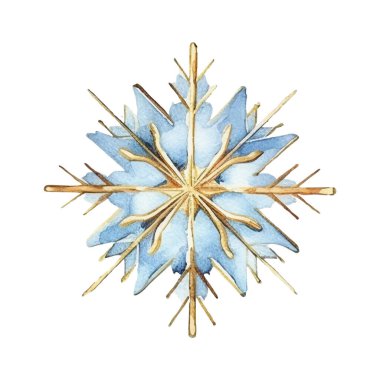 Suluboya Noel kar taneleri çizimi