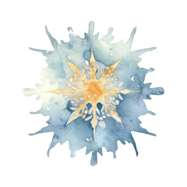 Suluboya Noel kar taneleri çizimi