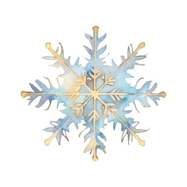 Suluboya Noel kar taneleri çizimi