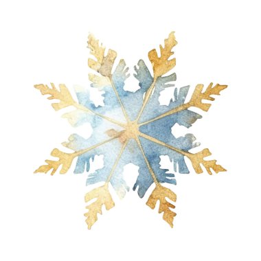 Suluboya Noel kar taneleri çizimi