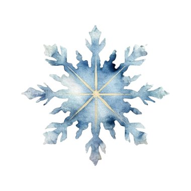 Suluboya Noel kar taneleri çizimi