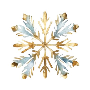 Suluboya Noel kar taneleri çizimi