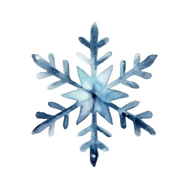 Suluboya Noel kar taneleri çizimi